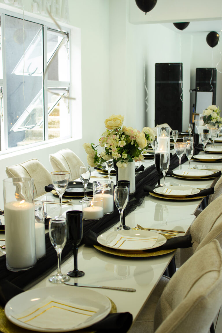 Table set up sand candles